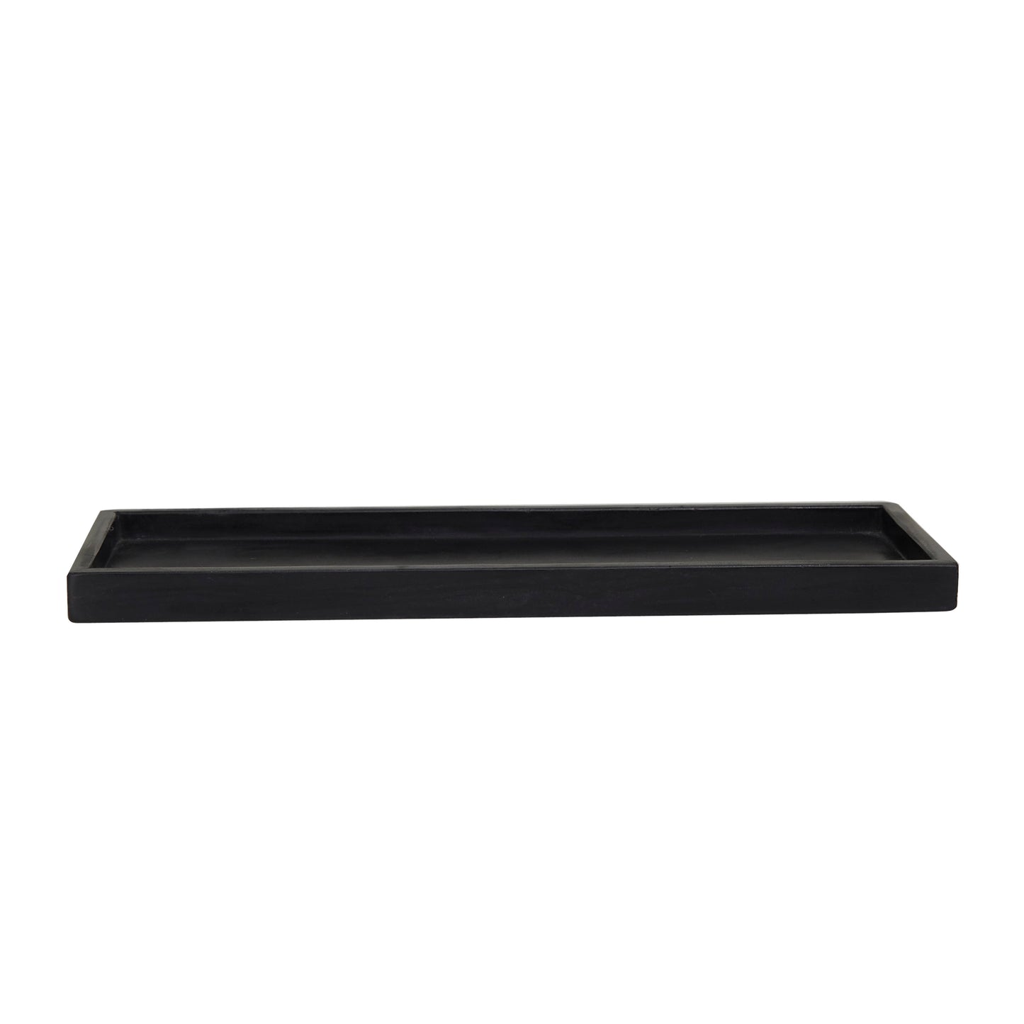 CosmoLiving by Cosmopolitan 7"W, 22"H Marble Modern Tray, Black, 2-Piece