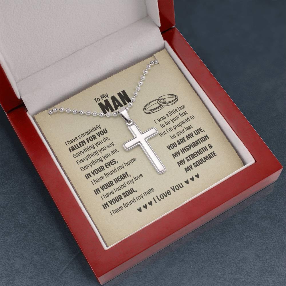 Cross Pendant Necklace, To My Man, Boyfriend Husband Gift, Christmas Gift