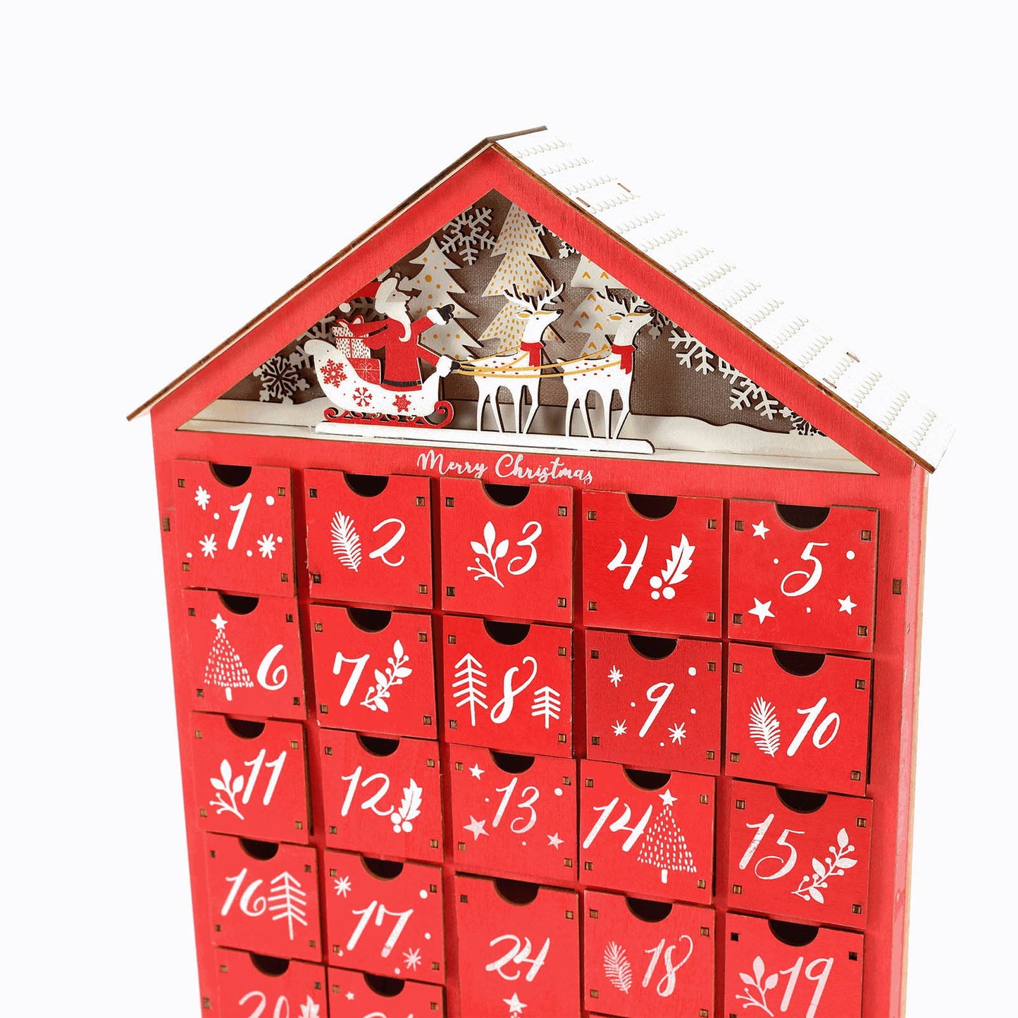 solacol Countdown To Christmas Advent Calendar Christmas Countdown Calendar Wooden 24 Drawers Childrens Luminous Small Gift Candy Drawer Storage Box Christmas Countdown Advent Calendar