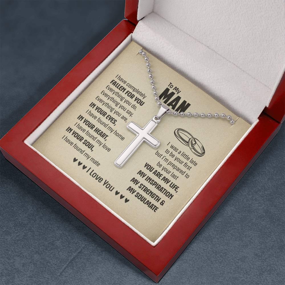 Cross Pendant Necklace, To My Man, Boyfriend Husband Gift, Christmas Gift