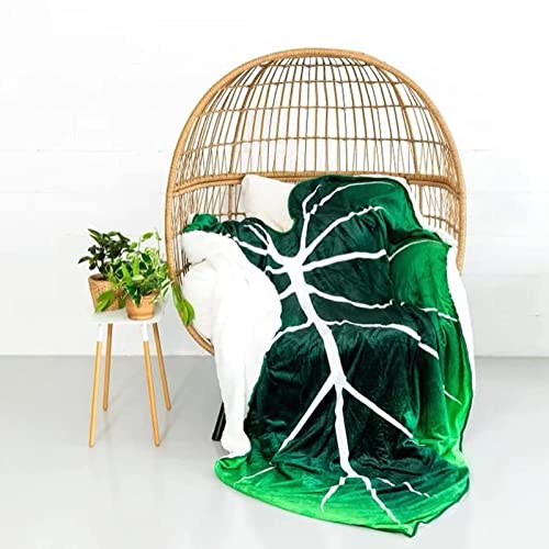 Key Chen Leaf Shaped Blanket Leaf Blanket Shape Flannel Thin Blanket for Adults and Children Plant Lovers, 59in*82in