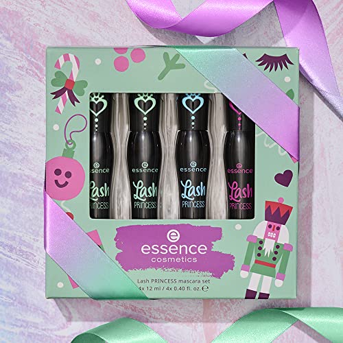 essence | Lash Princess Mascara Holiday Gift Set | 4 Mascaras in 1 Set | False Lash Effect, Waterproof, Curl & Volume | Holiday Gift for Beauty Lovers | Vegan & Cruelty Free
