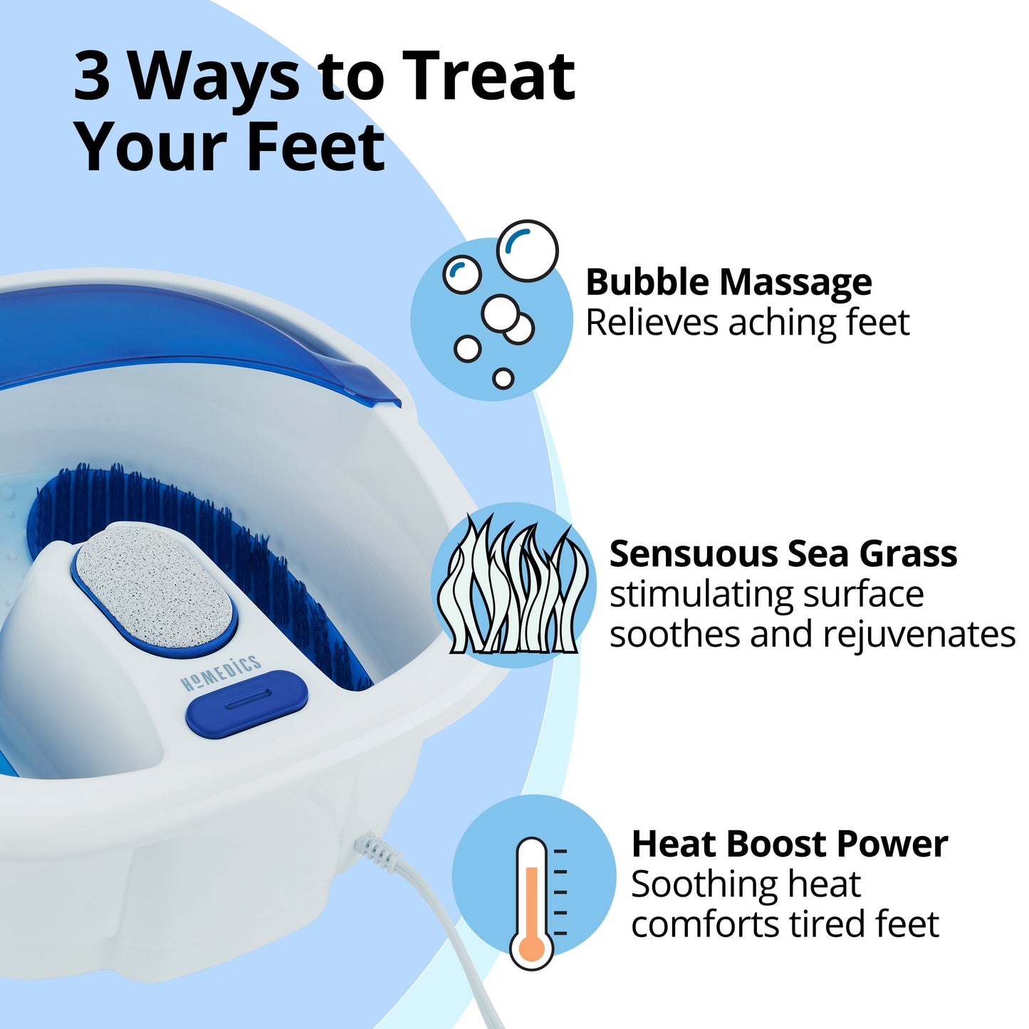 HoMedics Bubble Bliss Elite Heated Foot Spa Bubble Foot Massager