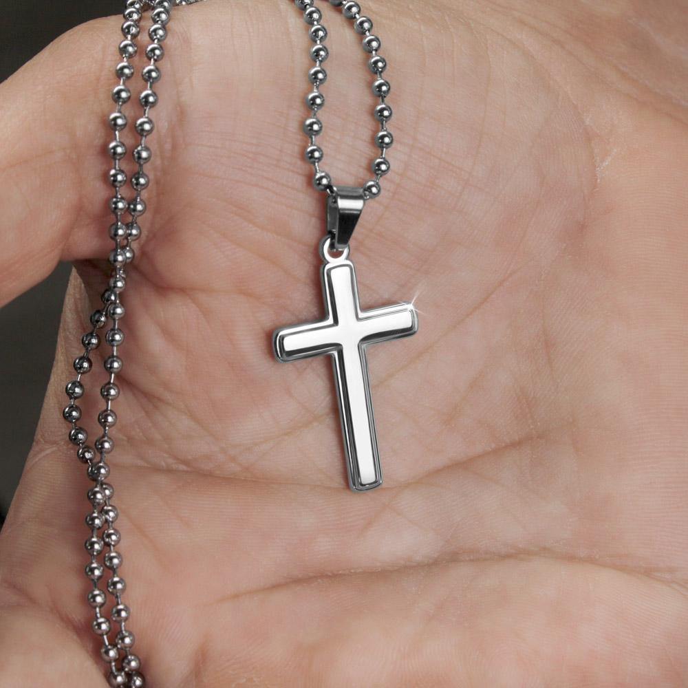 Cross Pendant Necklace, To My Man, Boyfriend Husband Gift, Christmas Gift