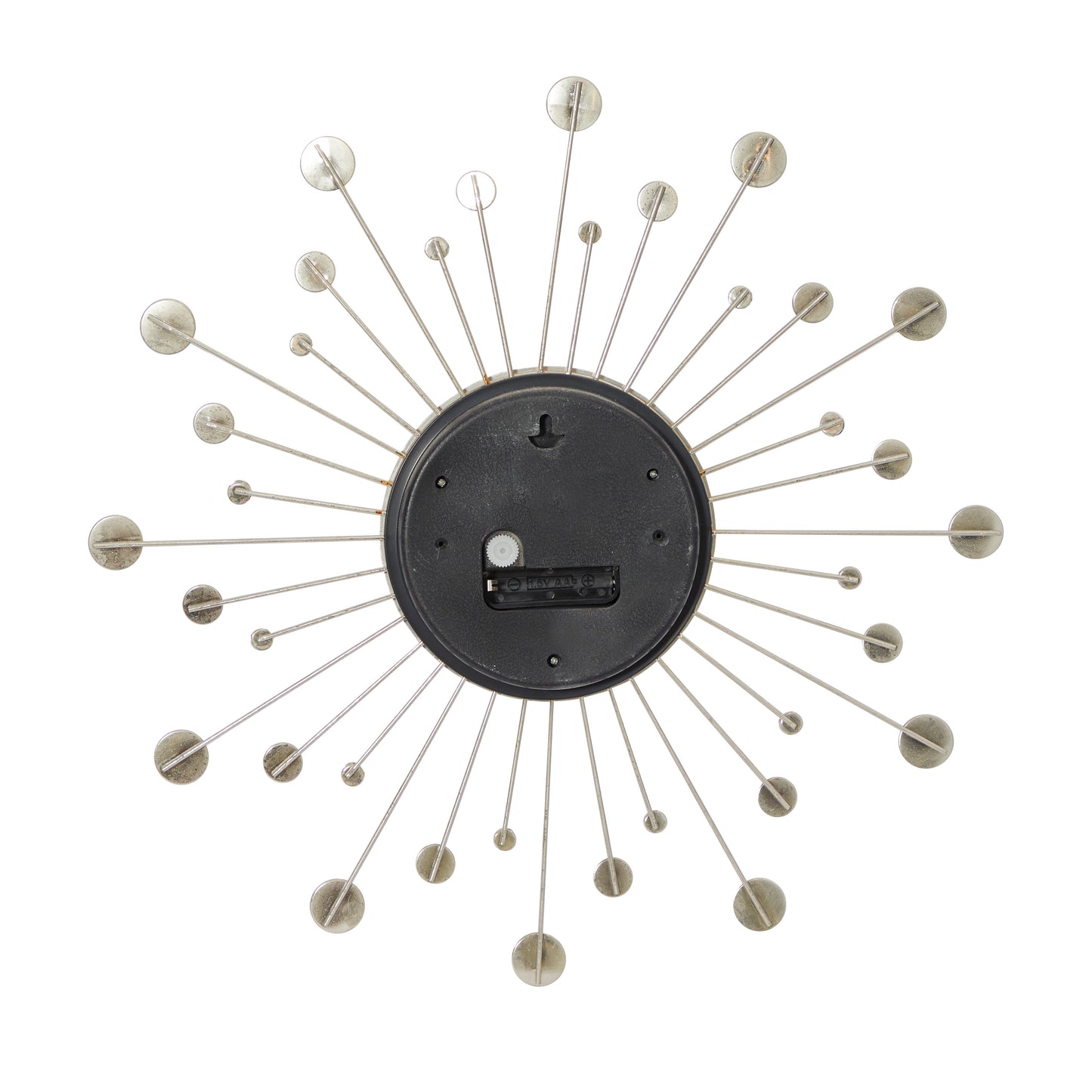 DecMode Gold Metal Glam Wall Clock, 15”L x 0.5”W x 15”H, Features Starburst Design
