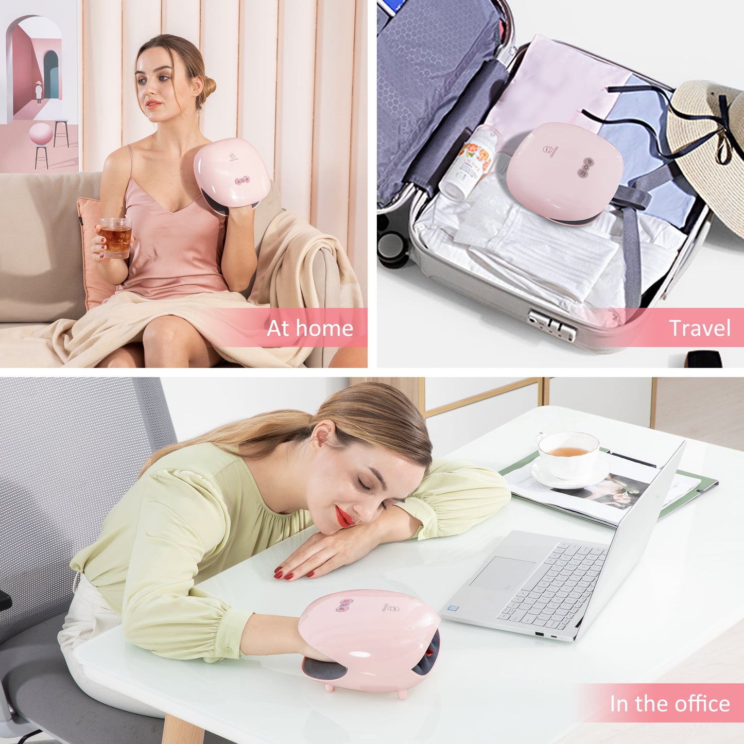 Comfier Hand Finger Massager with Heat Rechargeable Hand Massager Machine with 3 Levels Compression & Heating for Carpal Tunnel