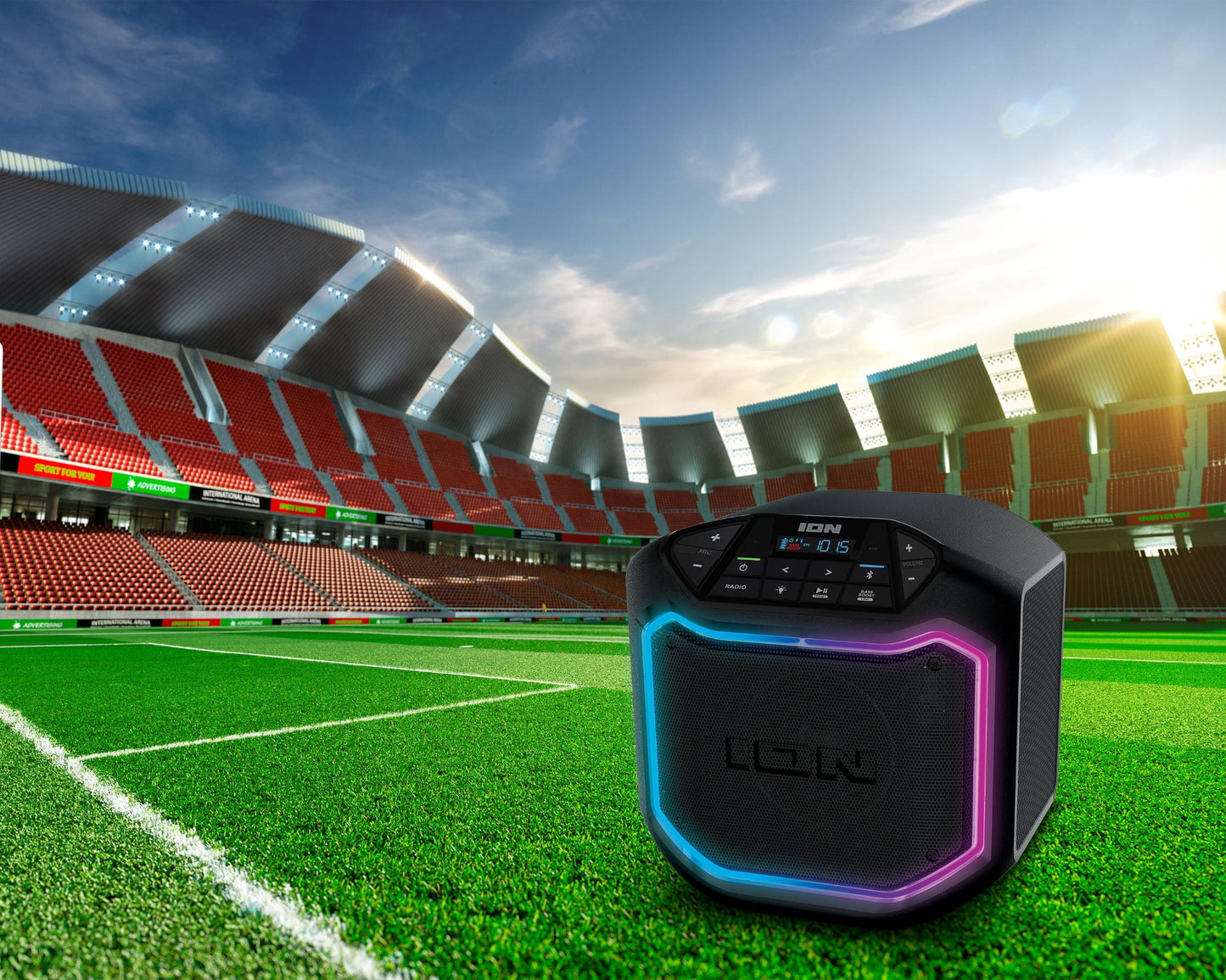ION Audio Game Day Party Portable Bluetooth Speaker with LED Lighting, Black, iPA127