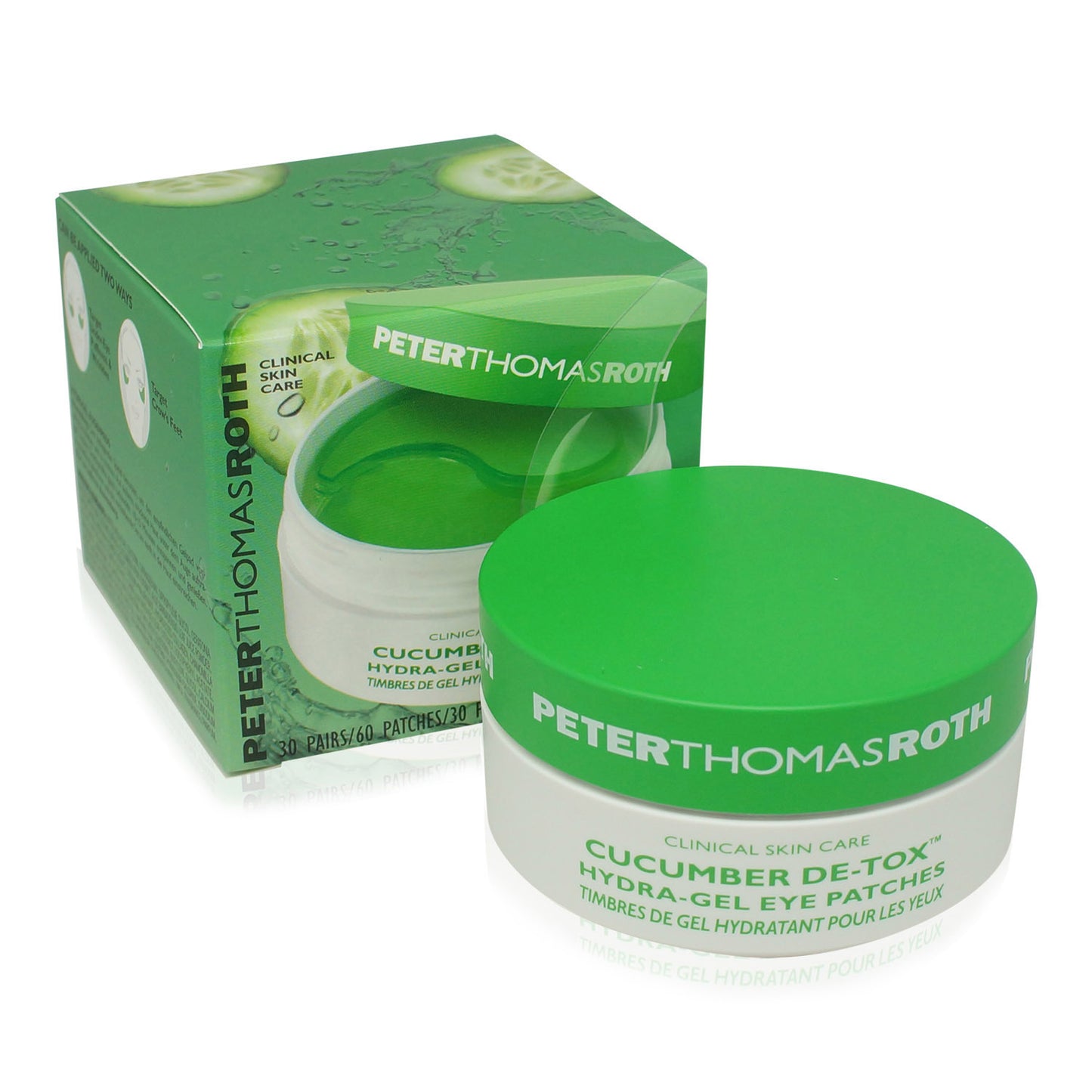 ($48 Value) Peter Thomas Roth Cucumber De Tox Hydra Gel Eye Patches 60 pcs