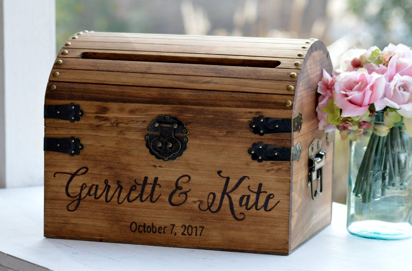 Bridal Box-Wooden Card Box, Rustic