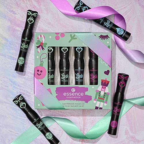 essence | Lash Princess Mascara Holiday Gift Set | 4 Mascaras in 1 Set | False Lash Effect, Waterproof, Curl & Volume | Holiday Gift for Beauty Lovers | Vegan & Cruelty Free