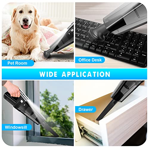 Handheld Vacuum Mini Portable Rechargeable Car Vacuum Cleaner Cordless with 8000PA Powerful Suction for Car Home and Office