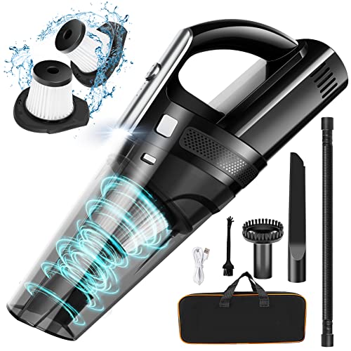 Handheld Vacuum Mini Portable Rechargeable Car Vacuum Cleaner Cordless with 8000PA Powerful Suction for Car Home and Office