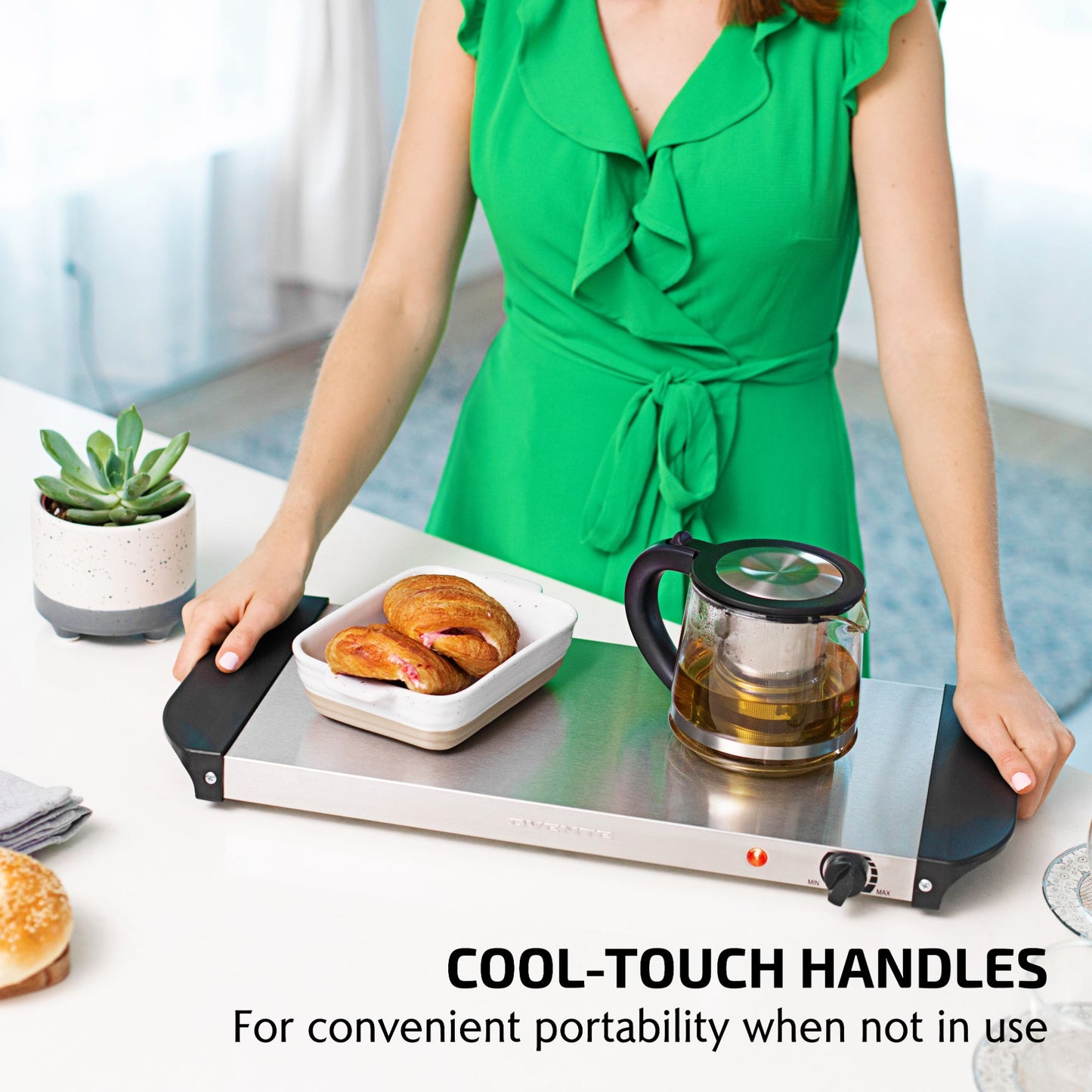 Ovente Electric Food Buffet Warmer, Portable Stainless Steel Warming Tray with Temperature Control, Perfect for Indoor Dinner, Catering, House Parties, Events, Entertaining and Holiday, Silver FW170S