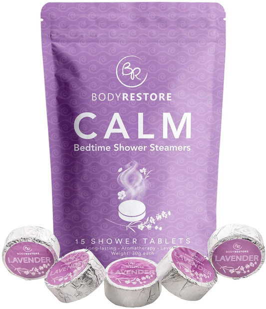 Body Restore Shower Steamers (Pack of 15) Gifts for Women and Men - Lavender Essential Oil Scented Aromatherapy Shower Bomb