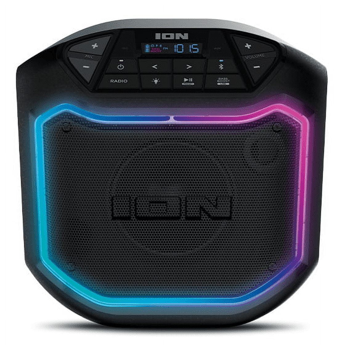 ION Audio Game Day Party Portable Bluetooth Speaker with LED Lighting, Black, iPA127