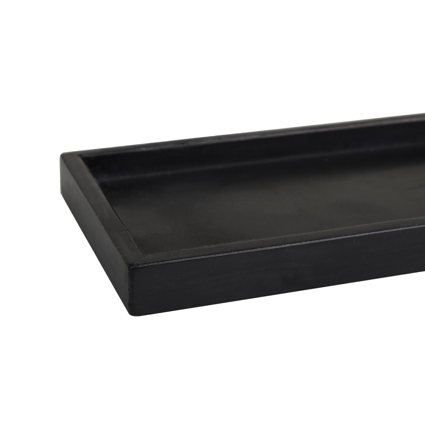 CosmoLiving by Cosmopolitan 7"W, 22"H Marble Modern Tray, Black, 2-Piece